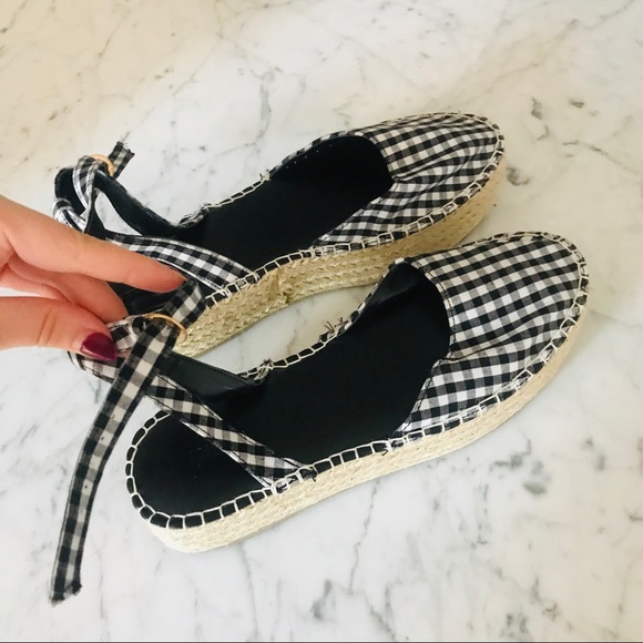 NEW Gingham platform sandals Size 6.5 - Picture 5 of 8